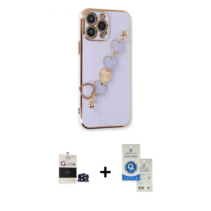 MARSİLYAN™- iPhone 14 Pro Max Kılıf Nova Işık Prime - Şeffaf Royal Nano Ekran Koruyucu + Bilvis Titan Kamera Lens - SH