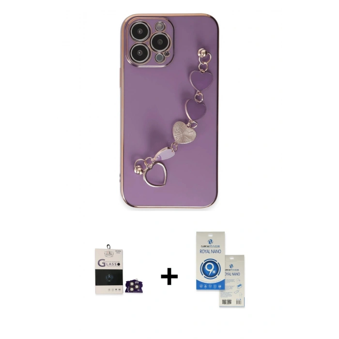 MARSİLYAN™- iPhone 14 Pro Max Kılıf Nova Işık Prime - Şeffaf Royal Nano Ekran Koruyucu + Bilvis Titan Kamera Lens - GD