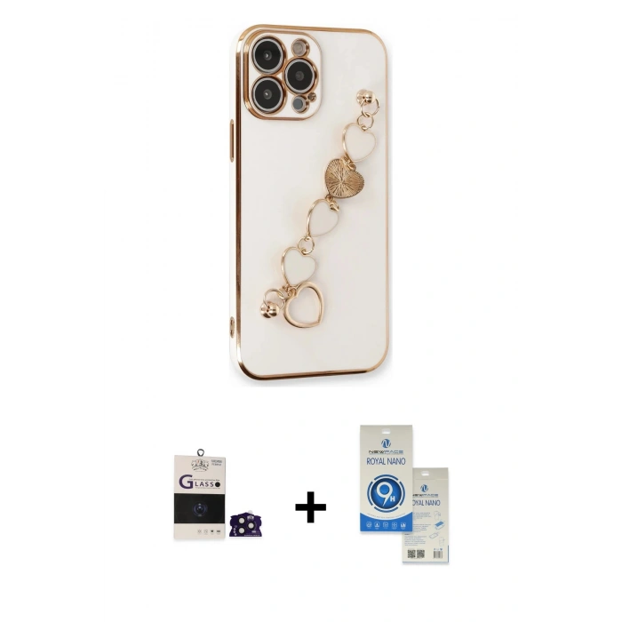 MARSİLYAN™- iPhone 14 Pro Max Kılıf Nova Işık Prime - Şeffaf Royal Nano Ekran Koruyucu + Bilvis Titan Kamera Lens - DNMR