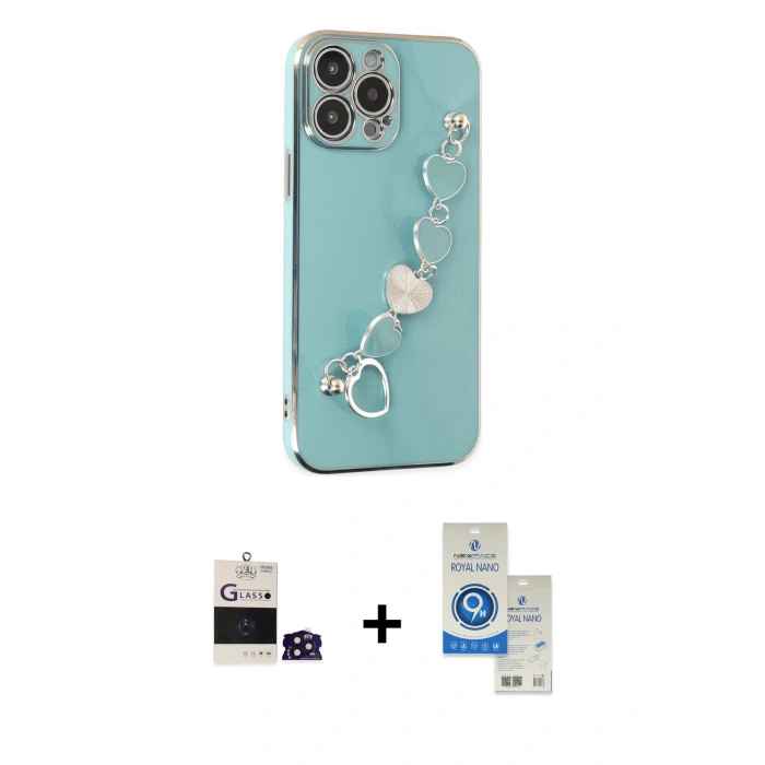 MARSİLYAN™- iPhone 14 Pro Max Kılıf Nova Işık Prime - Şeffaf Royal Nano Ekran Koruyucu + Bilvis Titan Kamera Lens - DNMR