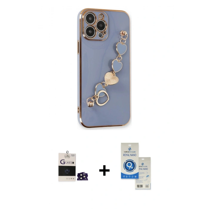 MARSİLYAN™- iPhone 14 Pro Max Kılıf Nova Işık Prime - Şeffaf Royal Nano Ekran Koruyucu + Bilvis Titan Kamera Lens - DNMR
