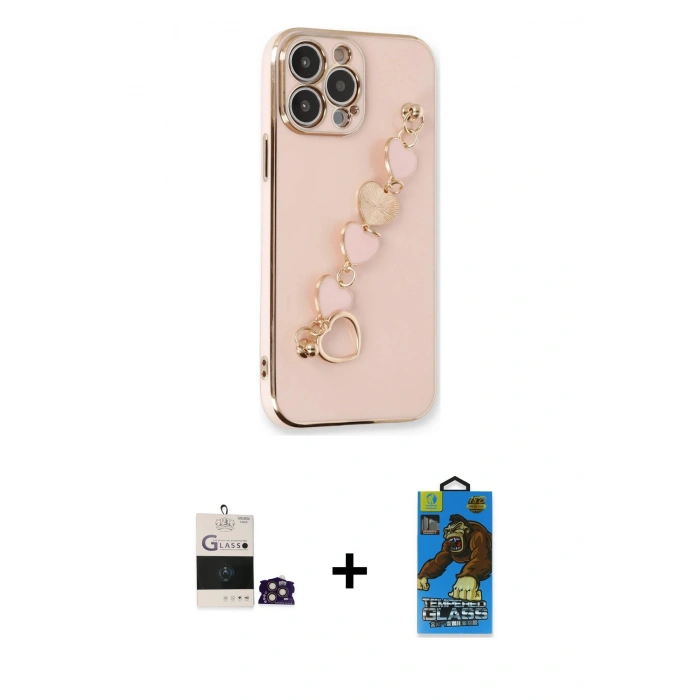 MARSİLYAN™- iPhone 14 Pro Max Kılıf Nova Işık Prime - Siyah 18D Cam Ekran Koruyucu + Bilvis Titan Kamera Lens - GD