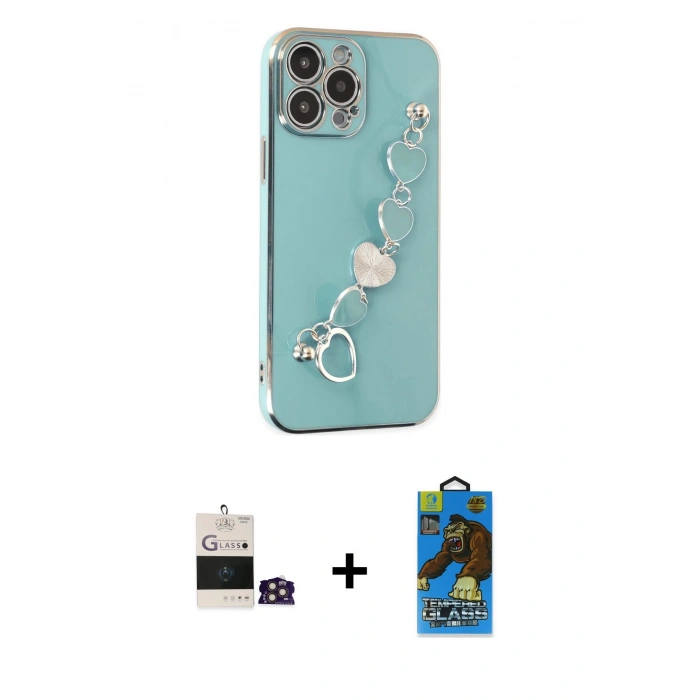 MARSİLYAN™- iPhone 14 Pro Max Kılıf Nova Işık Prime - Siyah 18D Cam Ekran Koruyucu + Bilvis Titan Kamera Lens - GD