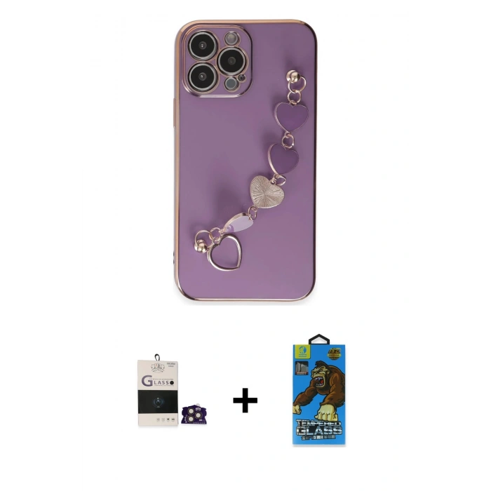 MARSİLYAN™- iPhone 14 Pro Max Kılıf Nova Işık Prime - Siyah 18D Cam Ekran Koruyucu + Bilvis Titan Kamera Lens - GD