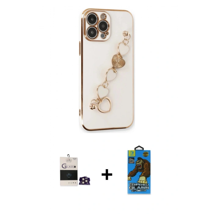 MARSİLYAN™- iPhone 14 Pro Max Kılıf Nova Işık Prime - Siyah 18D Cam Ekran Koruyucu + Bilvis Titan Kamera Lens - GD