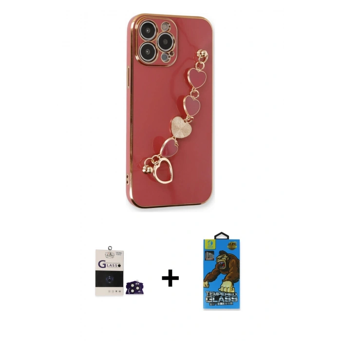 MARSİLYAN™- iPhone 14 Pro Max Kılıf Nova Işık Prime - Siyah 18D Cam Ekran Koruyucu + Bilvis Titan Kamera Lens - DNMR