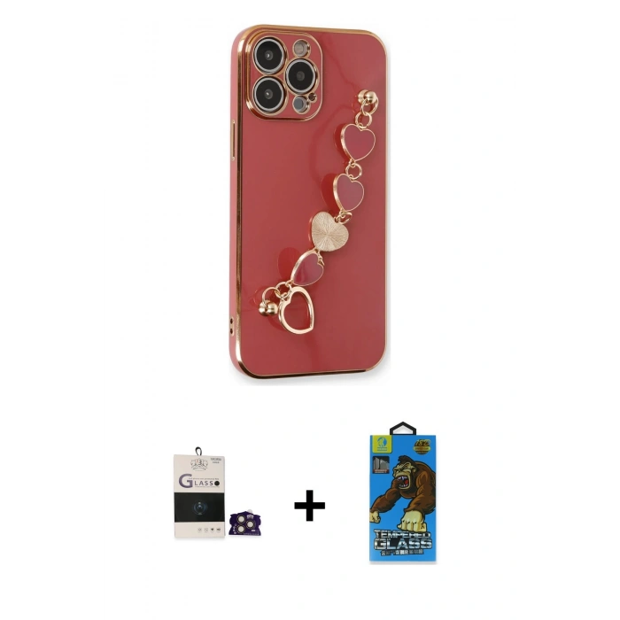 MARSİLYAN™- iPhone 14 Pro Max Kılıf Nova Işık Prime - Siyah 18D Cam Ekran Koruyucu + Bilvis Titan Kamera Lens - GD