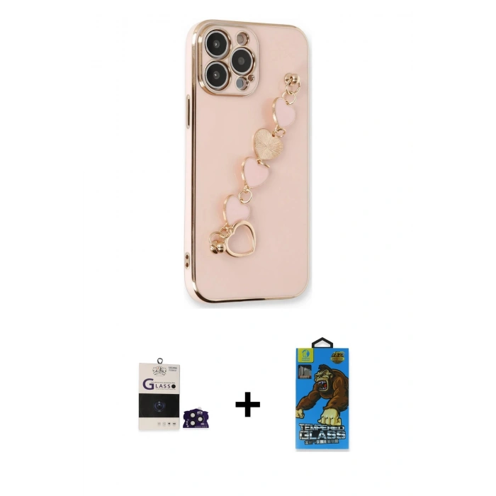MARSİLYAN™- iPhone 14 Pro Max Kılıf Nova Işık Prime - Siyah 18D Cam Ekran Koruyucu + Bilvis Titan Kamera Lens - DNMR