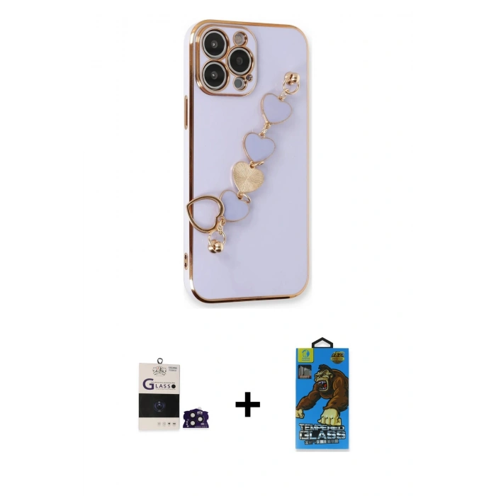 MARSİLYAN™- iPhone 14 Pro Max Kılıf Nova Işık Prime - Siyah 18D Cam Ekran Koruyucu + Bilvis Titan Kamera Lens - DNMR