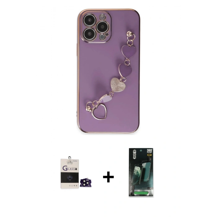 MARSİLYAN™- iPhone 14 Pro Max Kılıf Nova Işık Prime - Siyah 360 Mat Full Body Arka Koruyucu + Bilvis Titan Kamera Lens - SH
