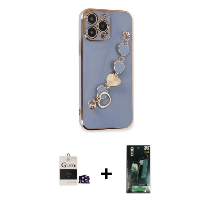 MARSİLYAN™- iPhone 14 Pro Max Kılıf Nova Işık Prime - Siyah 360 Mat Full Body Arka Koruyucu + Bilvis Titan Kamera Lens - SH