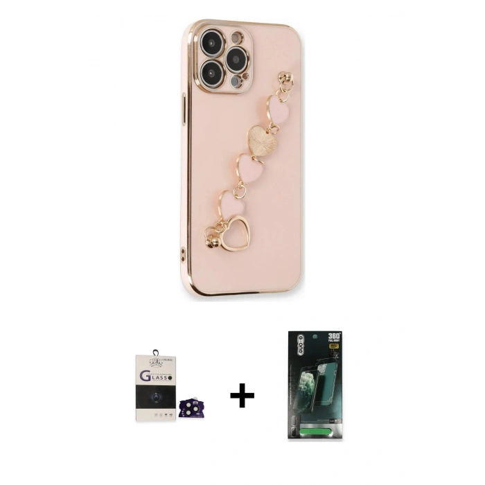 MARSİLYAN™- iPhone 14 Pro Max Kılıf Nova Işık Prime - Siyah 360 Mat Full Body Arka Koruyucu + Bilvis Titan Kamera Lens - SH