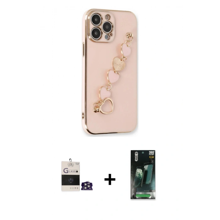 MARSİLYAN™- iPhone 14 Pro Max Kılıf Nova Işık Prime - Siyah 360 Mat Full Body Arka Koruyucu + Bilvis Titan Kamera Lens - GS