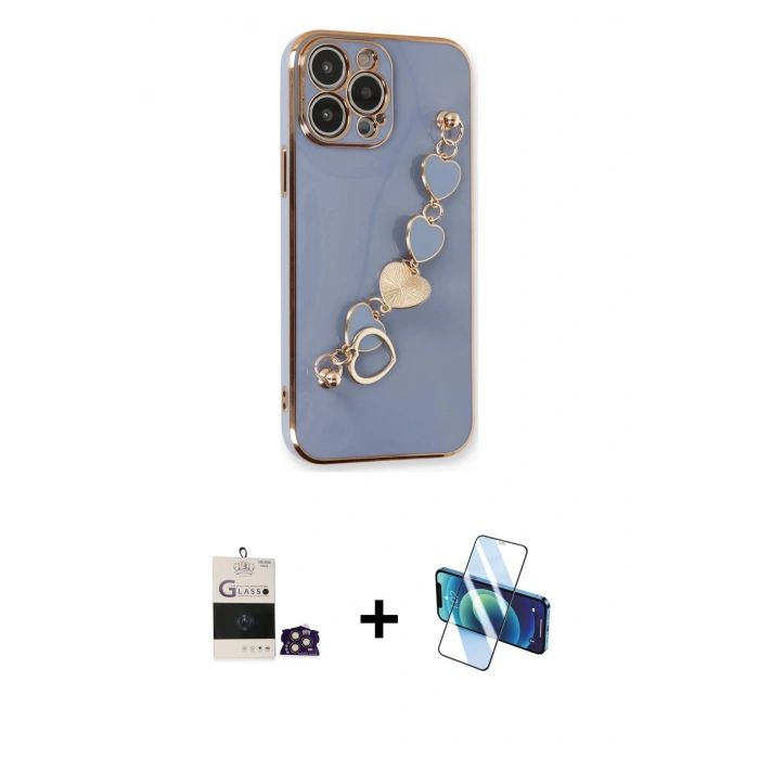 MARSİLYAN™- iPhone 14 Pro Max Kılıf Nova Işık Prime - Siyah 3D Antistatik Cam Ekran Koruyucu + Bilvis Titan Kamera Lens - GD
