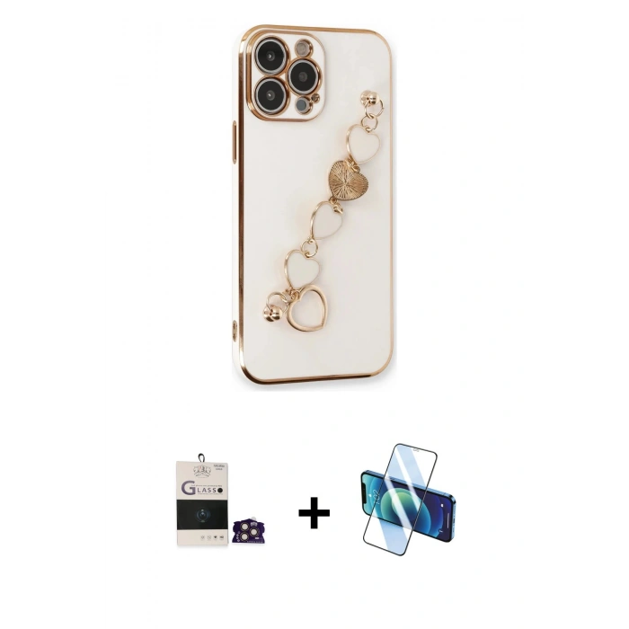 MARSİLYAN™- iPhone 14 Pro Max Kılıf Nova Işık Prime - Siyah 3D Antistatik Cam Ekran Koruyucu + Bilvis Titan Kamera Lens - GD