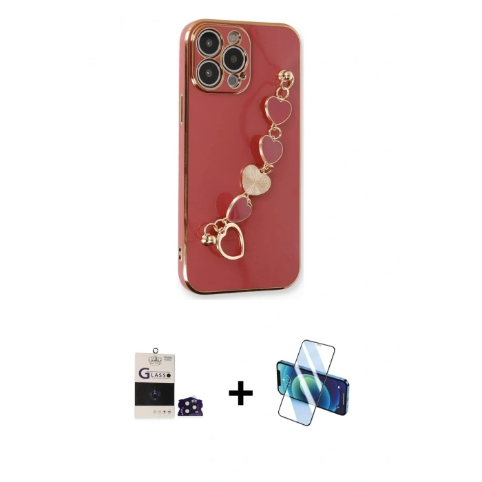 MARSİLYAN™- iPhone 14 Pro Max Kılıf Nova Işık Prime - Siyah 3D Antistatik Cam Ekran Koruyucu + Bilvis Titan Kamera Lens - DNMR
