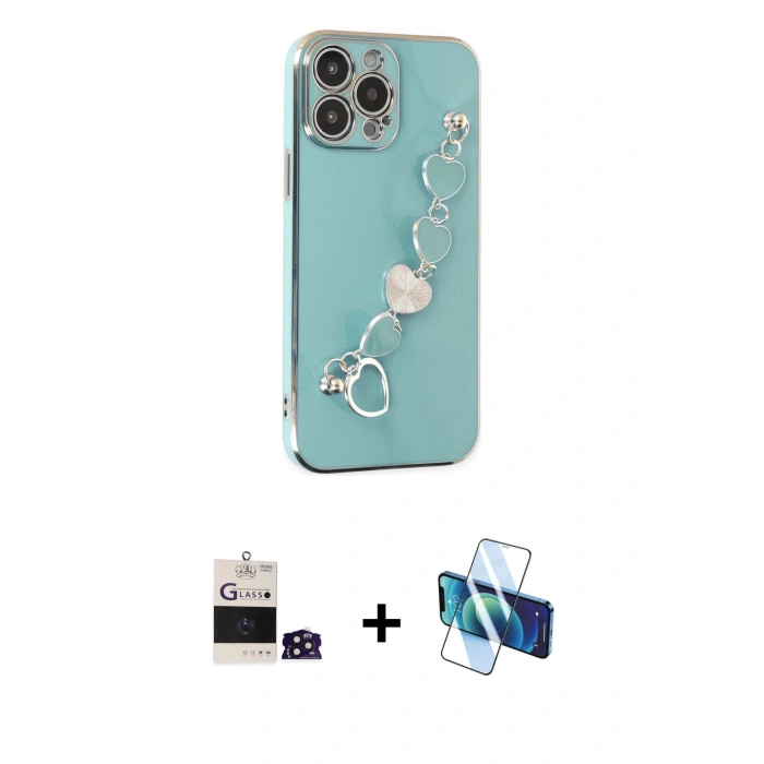 MARSİLYAN™- iPhone 14 Pro Max Kılıf Nova Işık Prime - Siyah 3D Antistatik Cam Ekran Koruyucu + Bilvis Titan Kamera Lens - DNMR