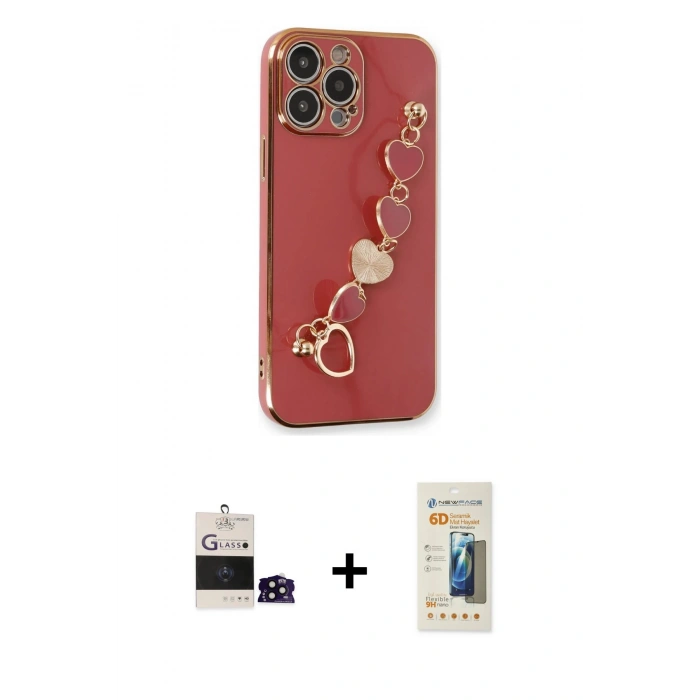 MARSİLYAN™- iPhone 14 Pro Max Kılıf Nova Işık Prime - Siyah 6D Mat Seramik Hayalet Nano Ekran Koruyucu + Bilvis Titan Kamera Lens - SH