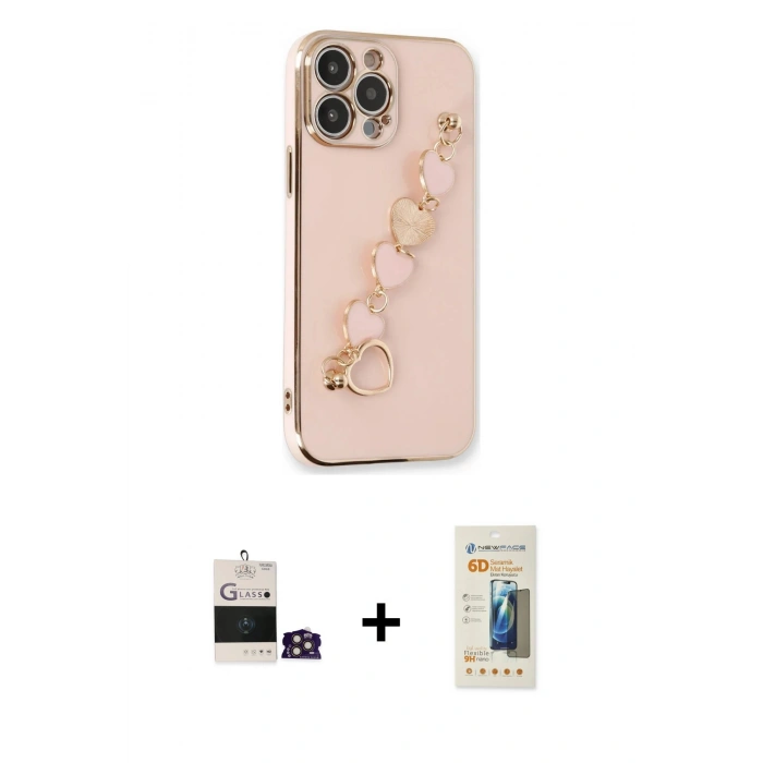 MARSİLYAN™- iPhone 14 Pro Max Kılıf Nova Işık Prime - Siyah 6D Mat Seramik Hayalet Nano Ekran Koruyucu + Bilvis Titan Kamera Lens - GD