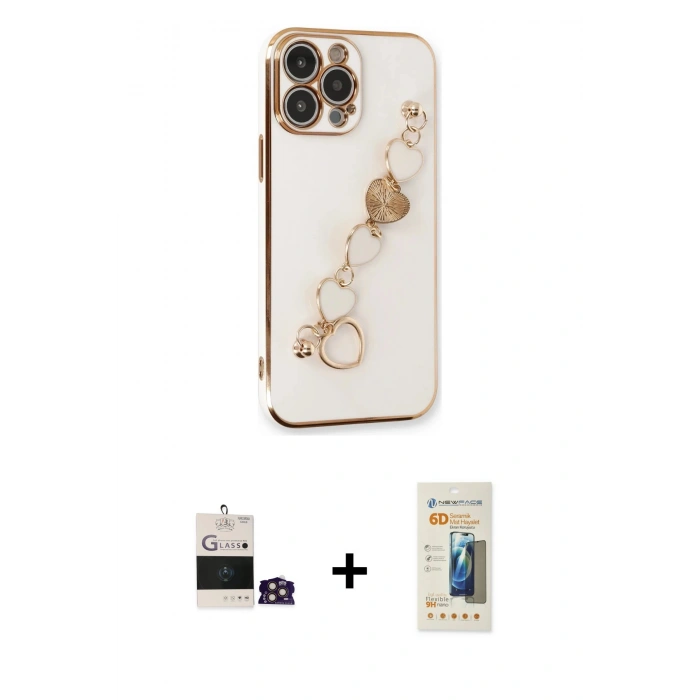 MARSİLYAN™- iPhone 14 Pro Max Kılıf Nova Işık Prime - Siyah 6D Mat Seramik Hayalet Nano Ekran Koruyucu + Bilvis Titan Kamera Lens - GD