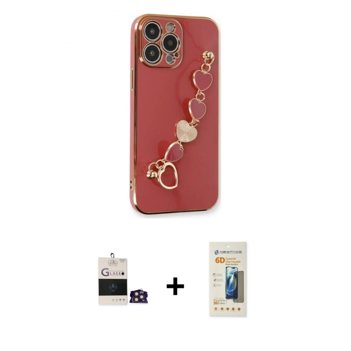 MARSİLYAN™- iPhone 14 Pro Max Kılıf Nova Işık Prime - Siyah 6D Mat Seramik Hayalet Nano Ekran Koruyucu + Bilvis Titan Kamera Lens - GD