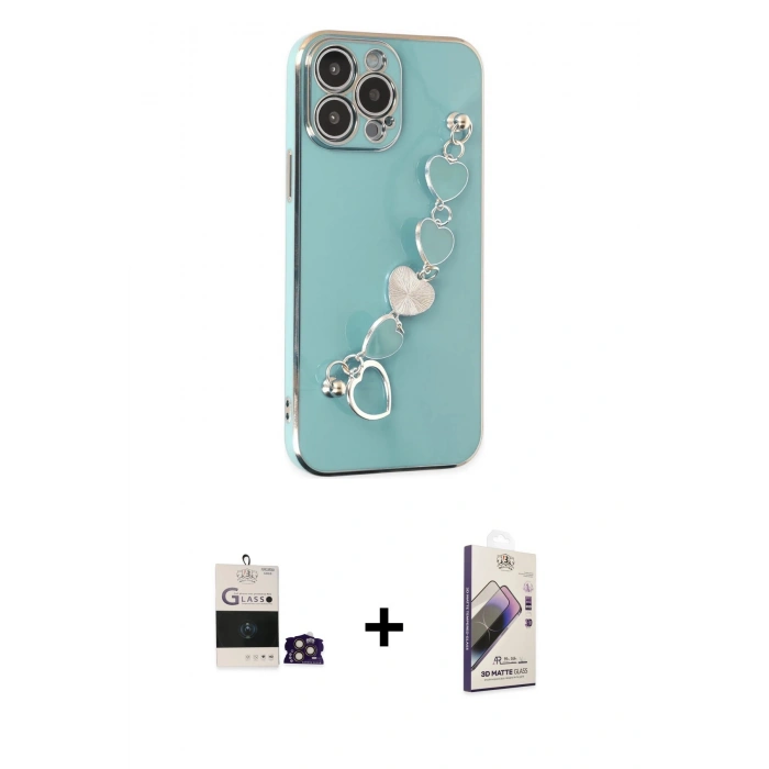 MARSİLYAN™- iPhone 14 Pro Max Kılıf Nova Işık Prime - Siyah Bilvis 3D Mat Cam Ekran Koruyucu + Bilvis Titan Kamera Lens - GD