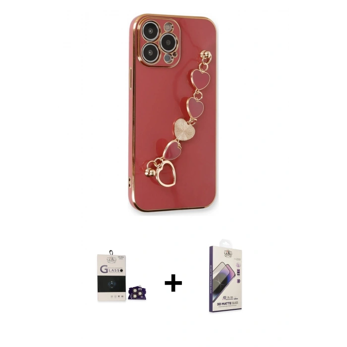 MARSİLYAN™- iPhone 14 Pro Max Kılıf Nova Işık Prime - Siyah Bilvis 3D Mat Cam Ekran Koruyucu + Bilvis Titan Kamera Lens - GD