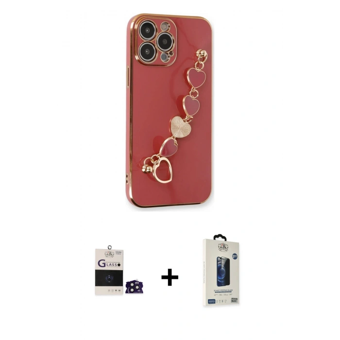 MARSİLYAN™- iPhone 14 Pro Max Kılıf Nova Işık Prime - Siyah Bilvis Hayalet Cam Ekran Koruyucu + Bilvis Titan Kamera Lens - DNMR
