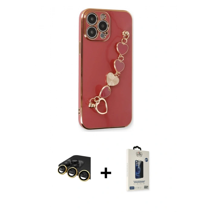 MARSİLYAN™- iPhone 14 Pro Max Kılıf Nova Işık Prime - Siyah Bilvis Hayalet Cam Ekran Koruyucu + Raze Metal Kamera Lens - GD