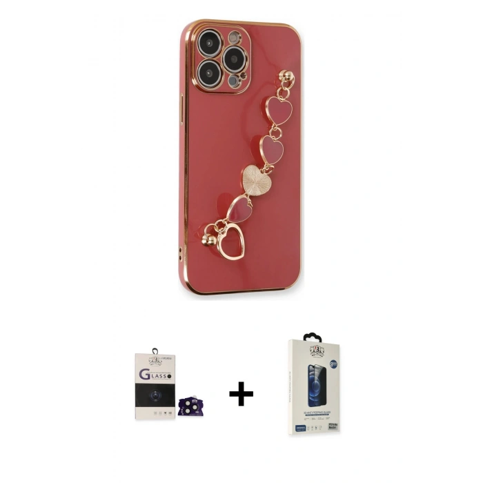 MARSİLYAN™- iPhone 14 Pro Max Kılıf Nova Işık Prime - Siyah Bilvis Hayalet Cam Ekran Koruyucu + Siyah Bilvis Titan Kamera Lens