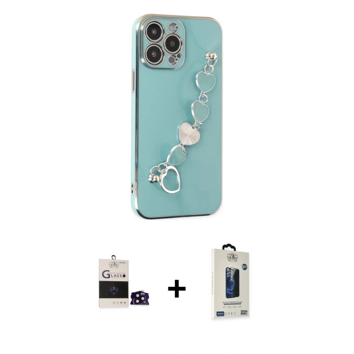 MARSİLYAN™- iPhone 14 Pro Max Kılıf Nova Işık Prime - Siyah Bilvis Hayalet Cam Ekran Koruyucu + Siyah Bilvis Titan Kamera Lens