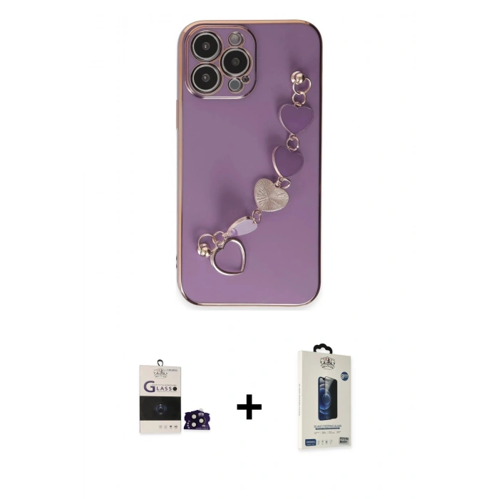 MARSİLYAN™- iPhone 14 Pro Max Kılıf Nova Işık Prime - Siyah Bilvis Hayalet Cam Ekran Koruyucu + Siyah Bilvis Titan Kamera Lens
