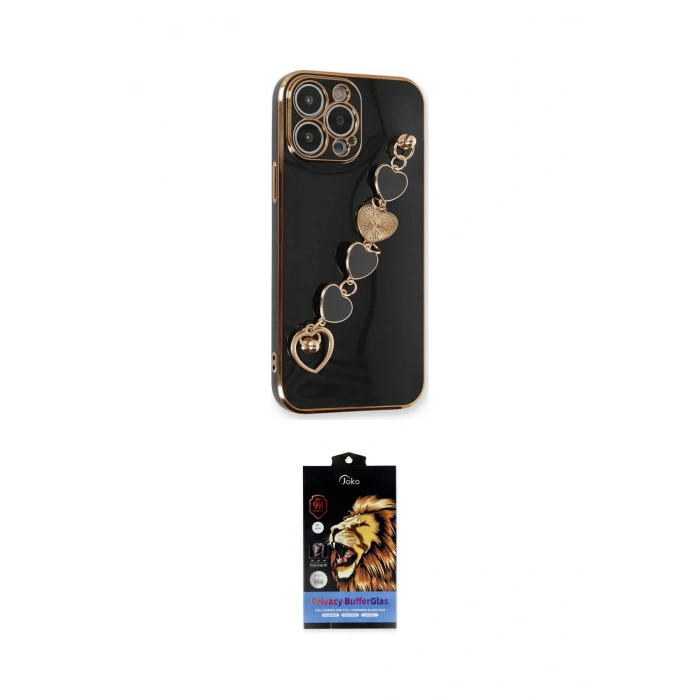 MARSİLYAN™- iPhone 14 Pro Max Kılıf Nova Işık Prime - Siyah Buffer Hayalet Cam Ekran Koruyucu
