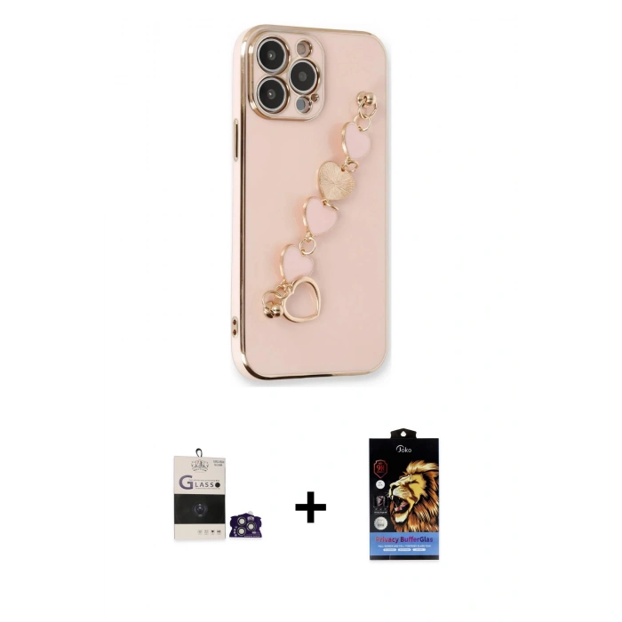 MARSİLYAN™- iPhone 14 Pro Max Kılıf Nova Işık Prime - Siyah Buffer Hayalet Cam Ekran Koruyucu + Bilvis Titan Kamera Lens - GS