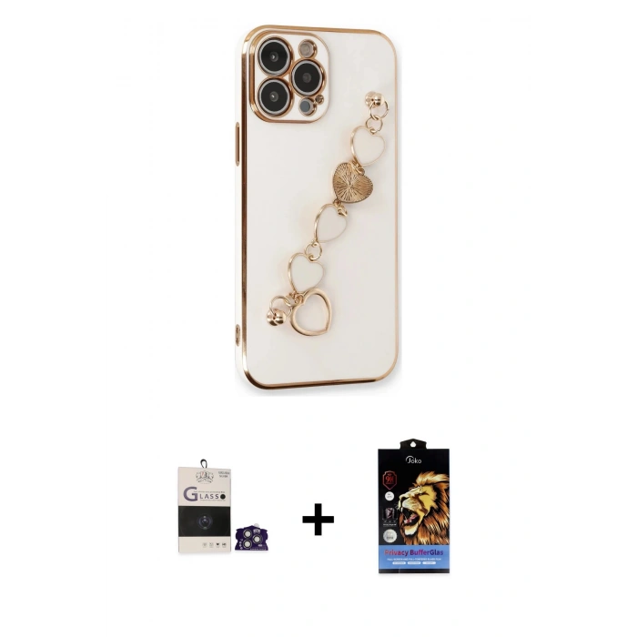 MARSİLYAN™- iPhone 14 Pro Max Kılıf Nova Işık Prime - Siyah Buffer Hayalet Cam Ekran Koruyucu + Bilvis Titan Kamera Lens - GS