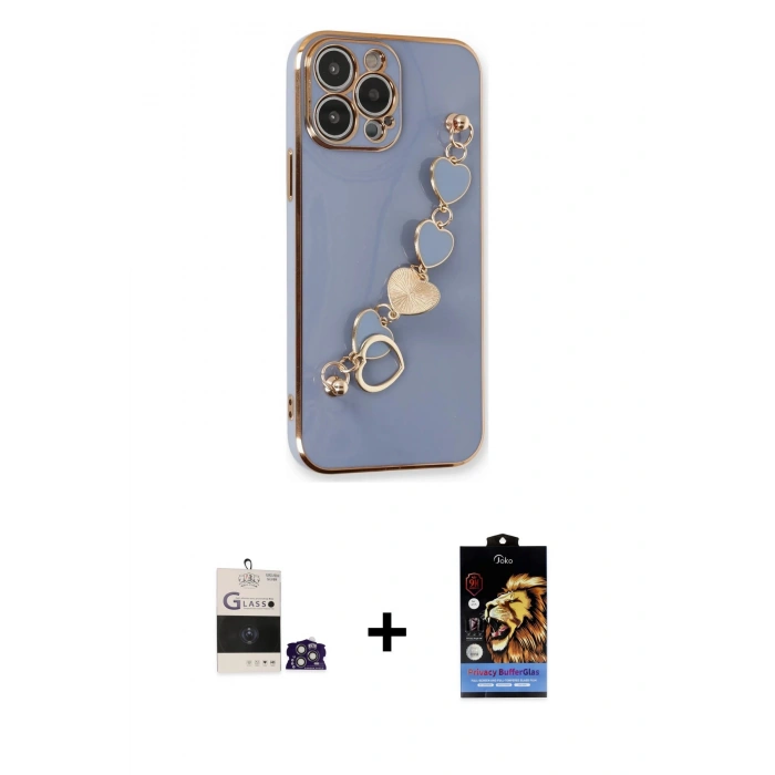 MARSİLYAN™- iPhone 14 Pro Max Kılıf Nova Işık Prime - Siyah Buffer Hayalet Cam Ekran Koruyucu + Bilvis Titan Kamera Lens - GS
