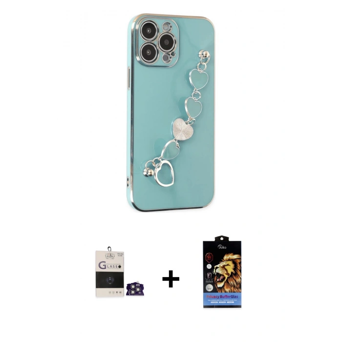 MARSİLYAN™- iPhone 14 Pro Max Kılıf Nova Işık Prime - Siyah Buffer Hayalet Cam Ekran Koruyucu + Bilvis Titan Kamera Lens - GS