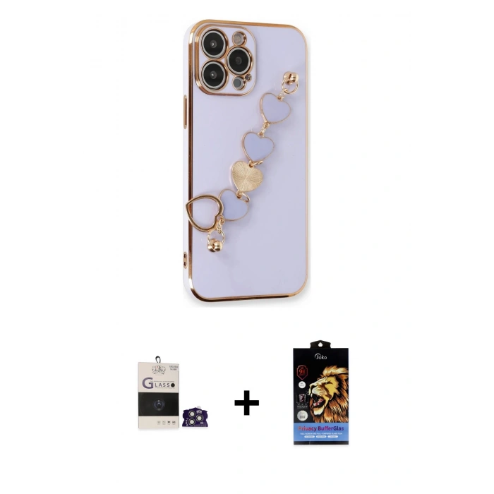 MARSİLYAN™- iPhone 14 Pro Max Kılıf Nova Işık Prime - Siyah Buffer Hayalet Cam Ekran Koruyucu + Bilvis Titan Kamera Lens - GS