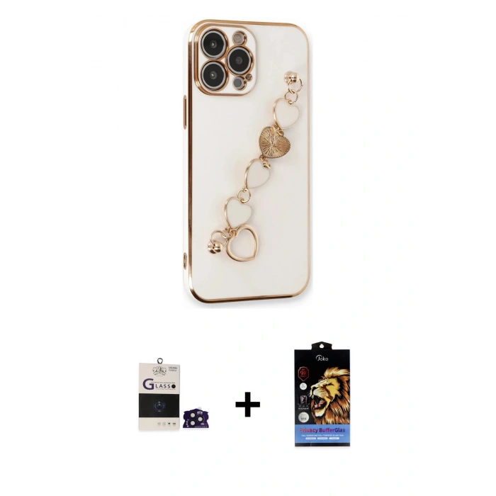 MARSİLYAN™- iPhone 14 Pro Max Kılıf Nova Işık Prime - Siyah Buffer Hayalet Cam Ekran Koruyucu + Bilvis Titan Kamera Lens - DNMR
