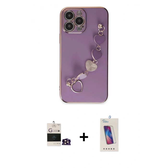 MARSİLYAN™- iPhone 14 Pro Max Kılıf Nova Işık Prime - Siyah Joko 5D Cam + Bilvis Titan Kamera Lens - GD