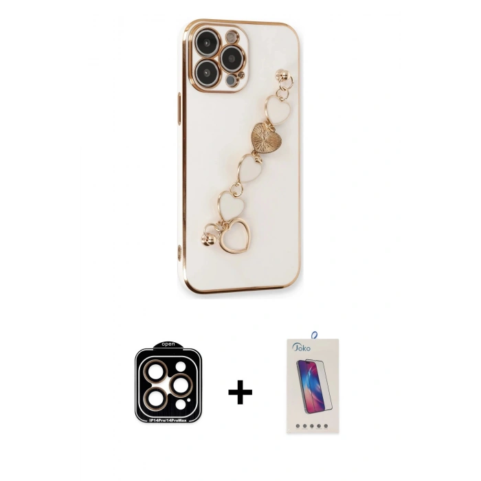 MARSİLYAN™- iPhone 14 Pro Max Kılıf Nova Işık Prime - Siyah Joko 5D Cam + PVD Metal Kamera Lens - TU