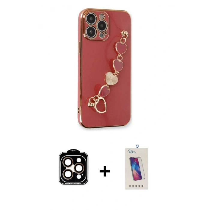 MARSİLYAN™- iPhone 14 Pro Max Kılıf Nova Işık Prime - Siyah Joko 5D Cam + PVD Metal Kamera Lens - TU