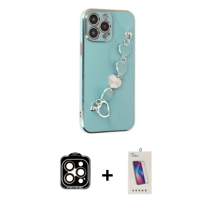 MARSİLYAN™- iPhone 14 Pro Max Kılıf Nova Işık Prime - Siyah Joko 5D Cam + PVD Metal Kamera Lens - TU