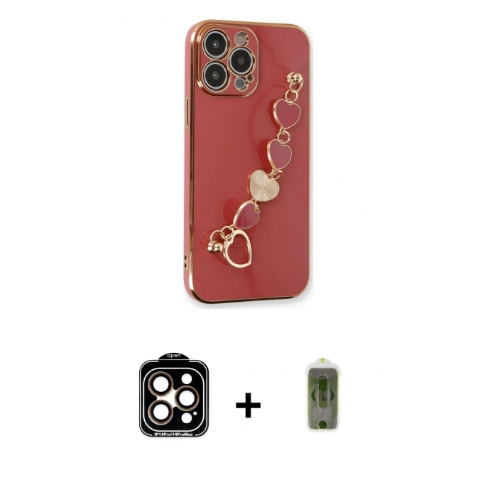MARSİLYAN™- iPhone 14 Pro Max Kılıf Nova Işık Prime - Siyah Joko Magic 5D Hayalet Cam + PVD Metal Kamera Lens - TU