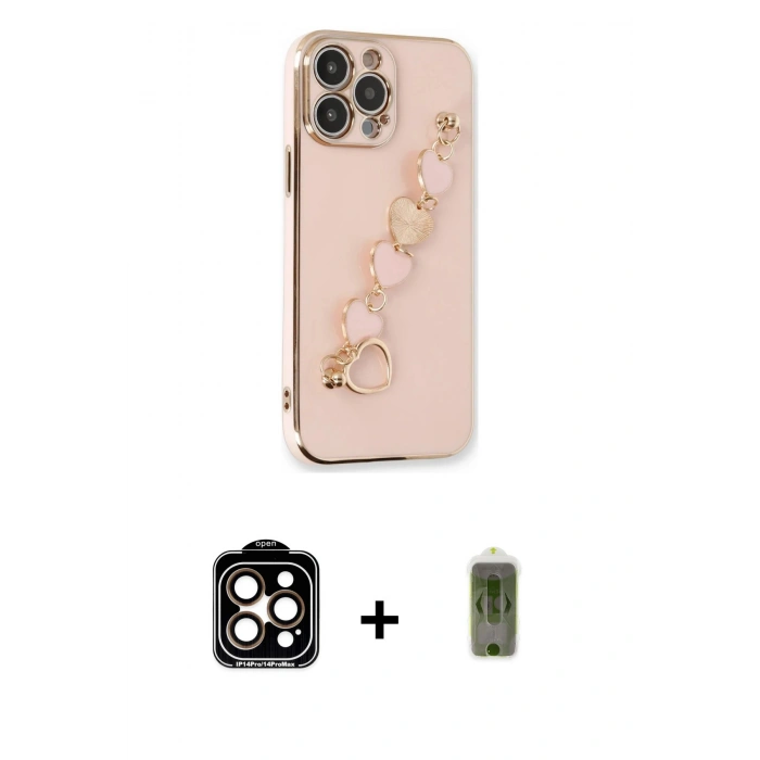 MARSİLYAN™- iPhone 14 Pro Max Kılıf Nova Işık Prime - Siyah Joko Magic 5D Hayalet Cam + PVD Metal Kamera Lens - TU
