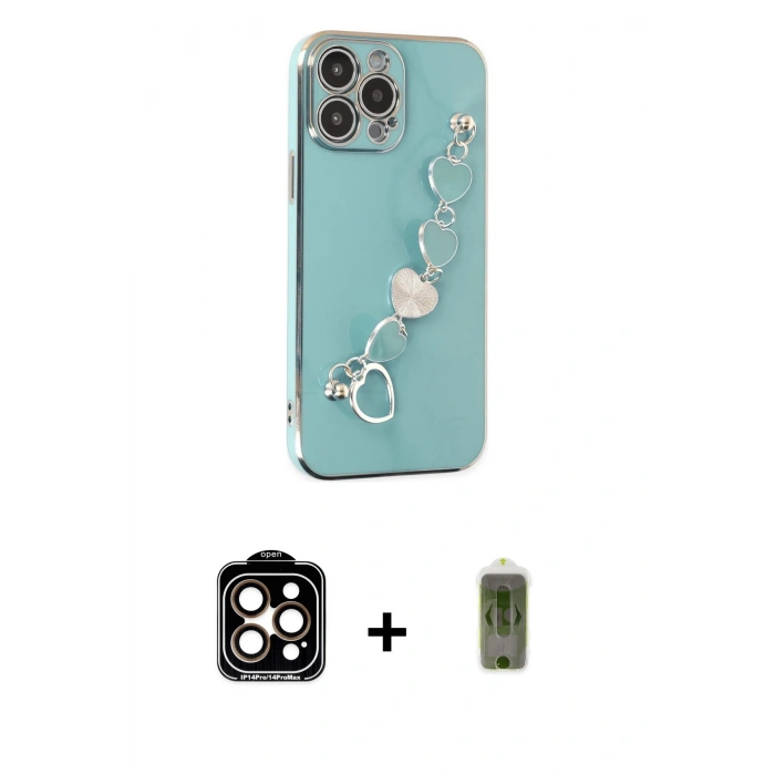 MARSİLYAN™- iPhone 14 Pro Max Kılıf Nova Işık Prime - Siyah Joko Magic 5D Hayalet Cam + PVD Metal Kamera Lens - TU