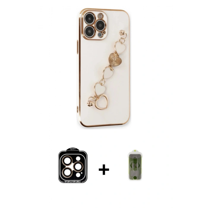 MARSİLYAN™- iPhone 14 Pro Max Kılıf Nova Işık Prime - Siyah Joko Magic 5D Hayalet Cam + PVD Metal Kamera Lens - TU
