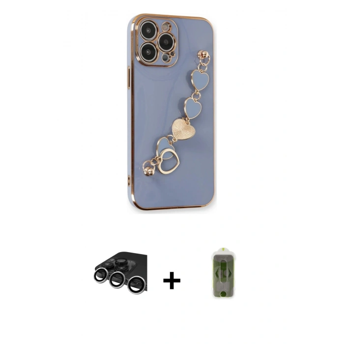 MARSİLYAN™- iPhone 14 Pro Max Kılıf Nova Işık Prime - Siyah Joko Magic 5D Hayalet Cam + Raze Metal Kamera Lens - GS