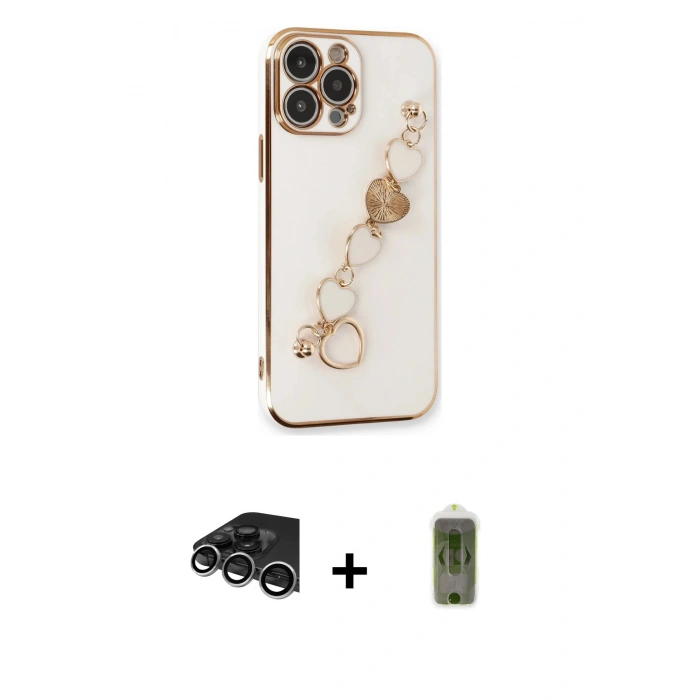 MARSİLYAN™- iPhone 14 Pro Max Kılıf Nova Işık Prime - Siyah Joko Magic 5D Hayalet Cam + Raze Metal Kamera Lens - GS