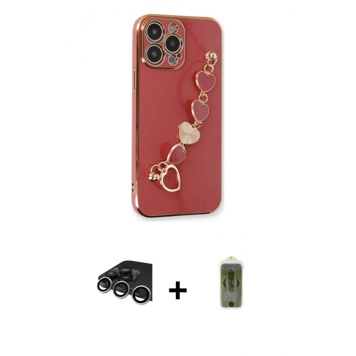 MARSİLYAN™- iPhone 14 Pro Max Kılıf Nova Işık Prime - Siyah Joko Magic 5D Hayalet Cam + Raze Metal Kamera Lens - GS